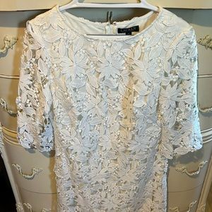 Ralph Lauren white lace shift dress 12